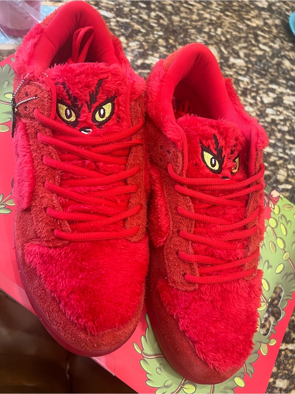 Bull Airs Authentic Reverse Greenie Meanie Grinch shoes - short hair